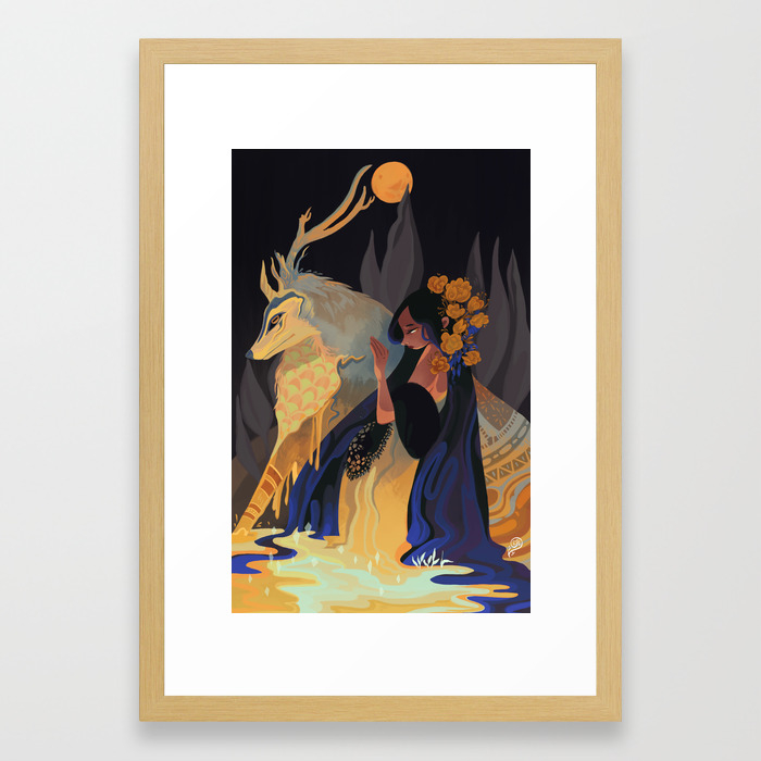 Blue Gold Drop Framed Art Print By Phonemova Society6