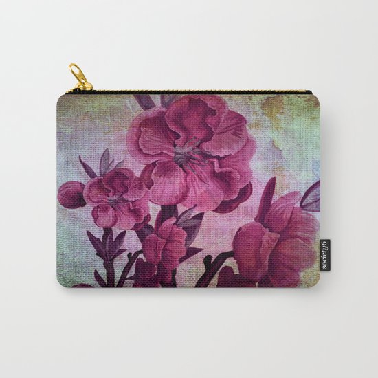 pink flowers and rust Carry-All Pouch