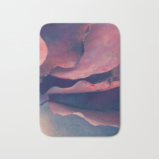 Fall Leaves I - Coral Pink, Red Purple, Blue Violet Bath Mat