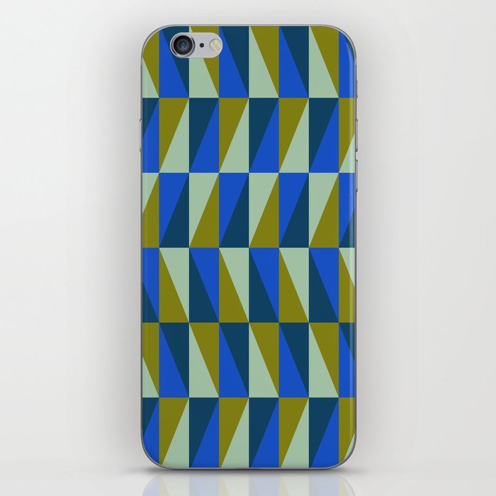 Triangles in Olive and Blue iPhone Skin
