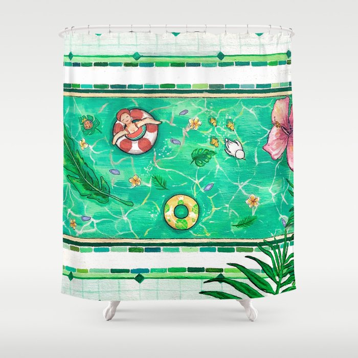 Moroccan Pool Shower Curtain