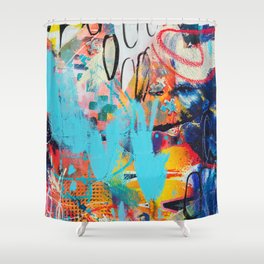 Abstract hand drawn modern multicolored Shower Curtain
