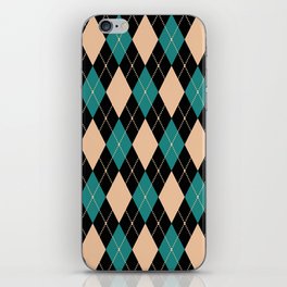 Pink And Turquoise Argyle Diamond Pattern Quilt Knit Sweater Tartan Checkered iPhone Skin
