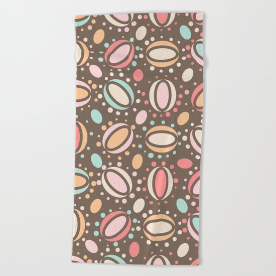 Retro pattern. Beans. Beach Towel