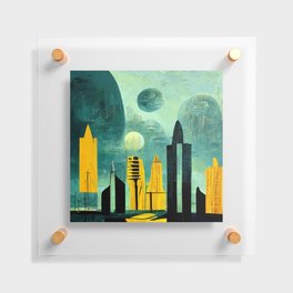 Abstract Futuristic Cityscape Floating Acrylic Print