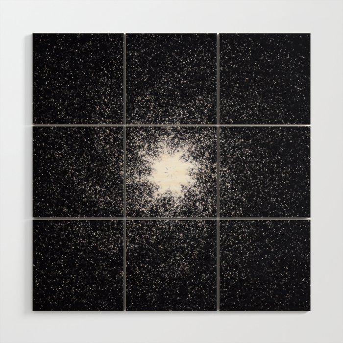Galaxy with white star dust on black background Wood Wall Art