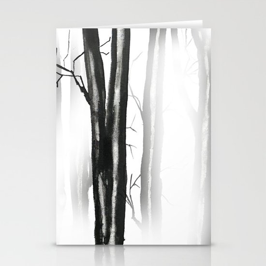 wood, snow and fog Stationery Cards