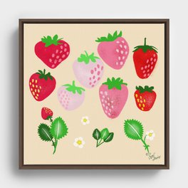 Strawberry Season Framed Canvas