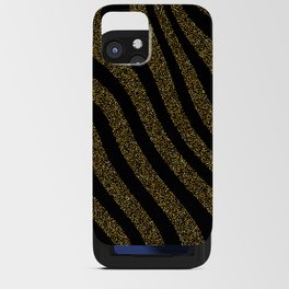 Glitter Gold Black Modern Waves Sky Collection iPhone Card Case