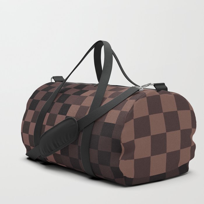 Brown Beige Tan Nude Neutral Plaid Checkers Duffle Bag by Magic WOLF  Aesthetic