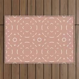 Detailed Lace Pattern in Coral Outdoor Rug