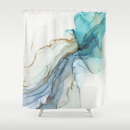 Abstract Jellyfish Alcohol Ink Painting Shower Curtain