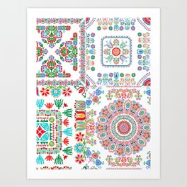 Rainbow Bukhara Pattern  Art Print