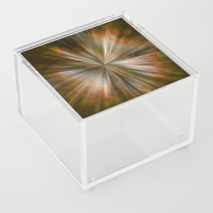 Digital glitch and orange brown aura Acrylic Box