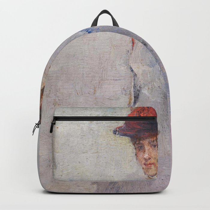 Woman in a red hat  Charles Conder Backpack