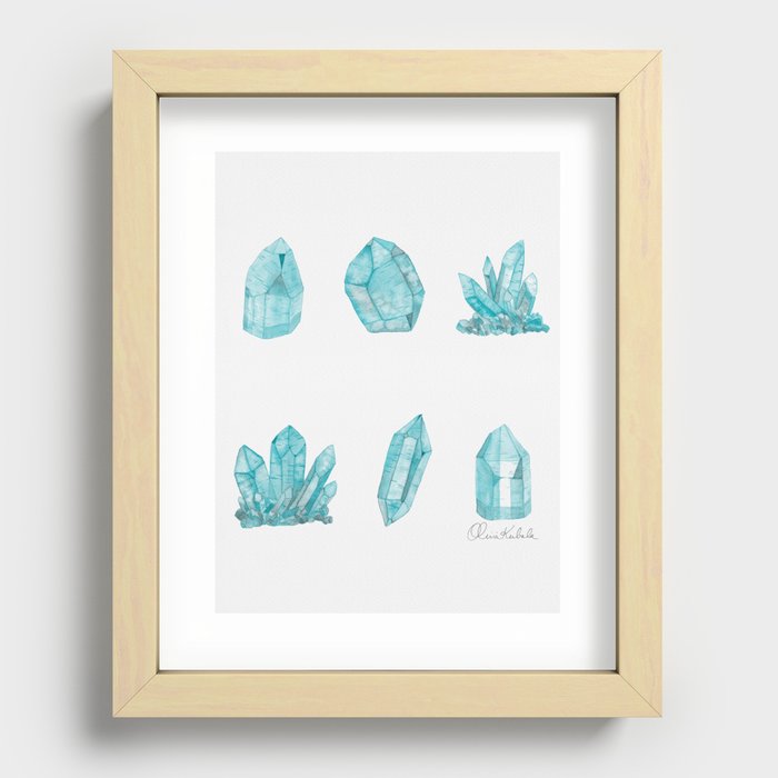 Crystals - Aquamarine Recessed Framed Print