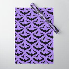 Purple and Black Bats Wrapping Paper