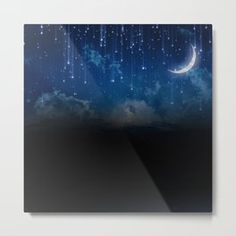 Summer night sky Metal Print | Darkness, Digital, Idea, Moon, Sky, Typography, Meteorites, Night, Twilight, Space 