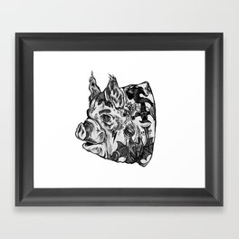 Inky piggy head Framed Art Print