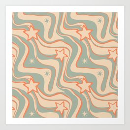 Wavy Earthy pattern  Art Print