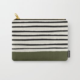 Olive Green x Stripes Carry-All Pouch