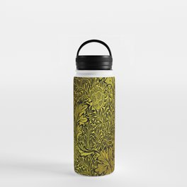 William Morris Black And Gold Floral Pattern Vintage Floral Pattern Victorian Botanical Pattern Water Bottle