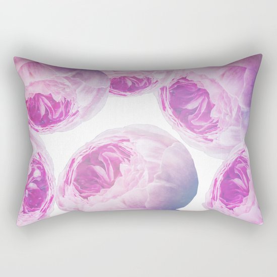 Pink Roses Collage Rectangular Pillow