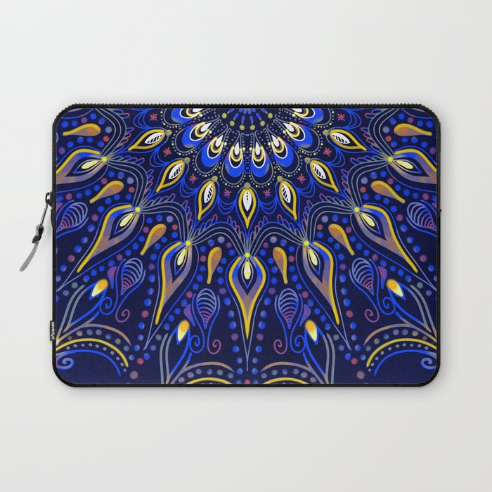 Electric Blue Boho Mandala Laptop Sleeve