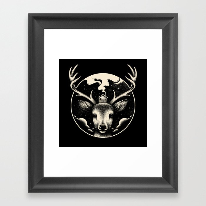 Deer Home Framed Art Print