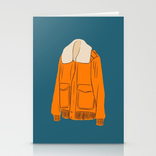 Orange Winter Jacket Stationery Cards