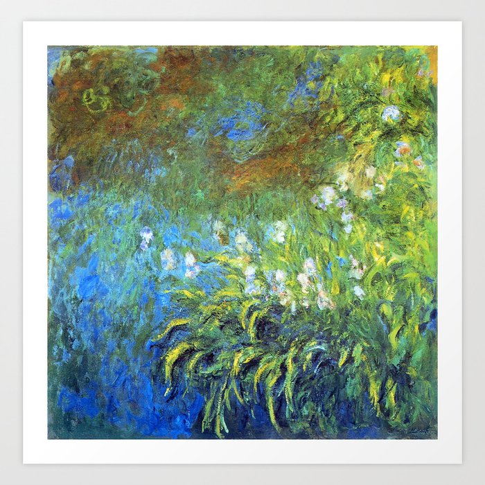 Claude Monet Iris at the Sea Rose Pond Art Print