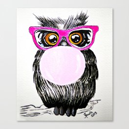 Chewing gum owl Canvas Print