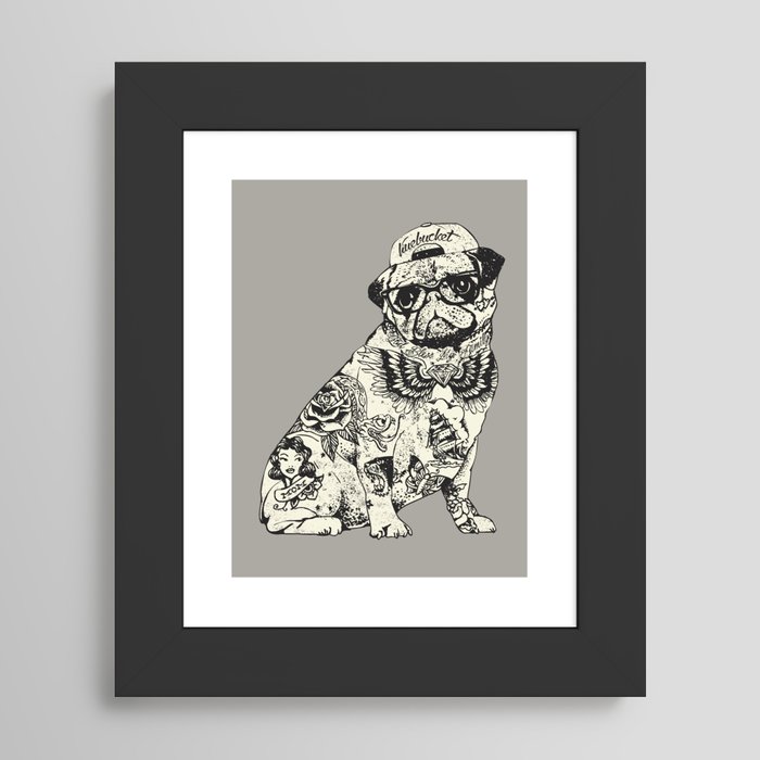 Pug Tattoo Art Print by Huebucket | Society6