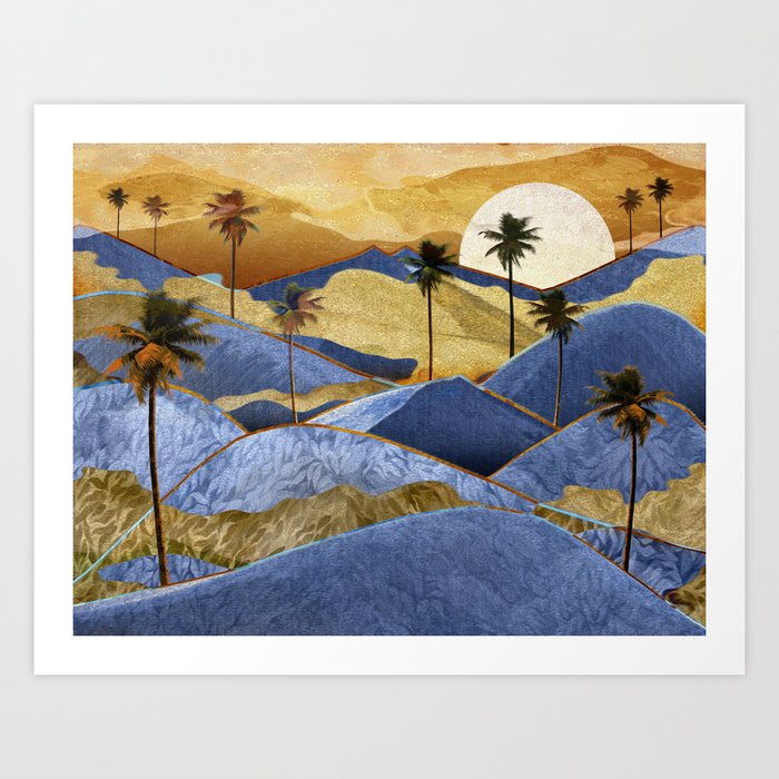 Desert Palm Trees At Dawn Art Print By Marcanton Society6