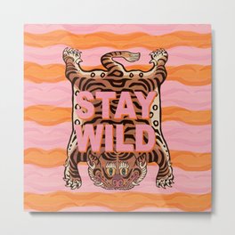 Tibetan Tiger // Stay Wild Color Wave Metal Print