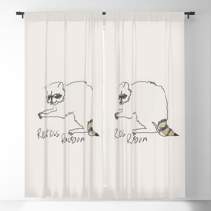 Restless raccoon Blackout Curtain