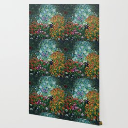 Flower Garden Riot of Colors by Gustav Klimt Wallpaper