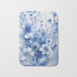 Blue Boho Blossoms Bath Mat