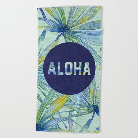 Aloha - blue version Beach Towel