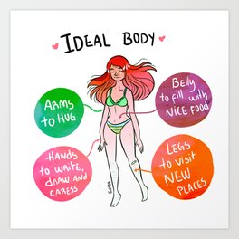 Ideal body Art Print | Positivebodyimage, Comic, Webcomic, Digital, Drawing, Graphichumor, Illustration 