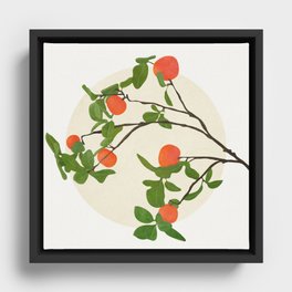 Orange Tree Branch Framed Canvas