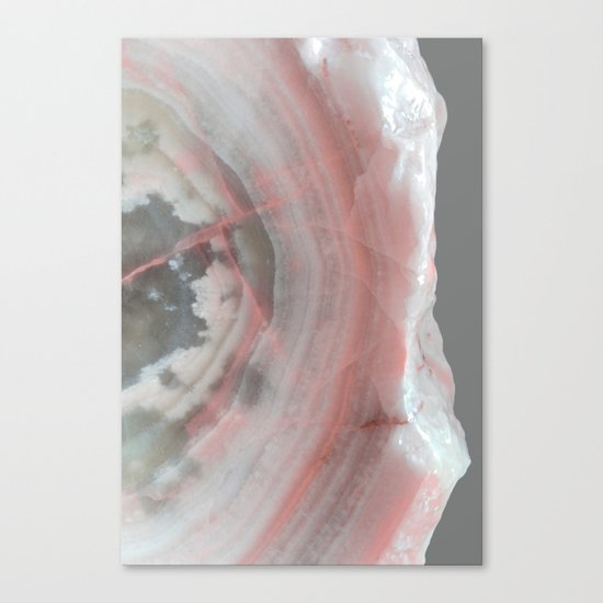 Grey Marble with Pink Canvas Print