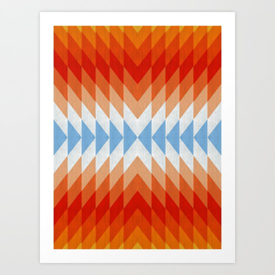 Minimalist orange and red Art Print