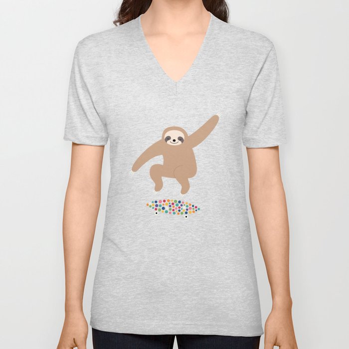 Sloth Gravity V Neck T Shirt