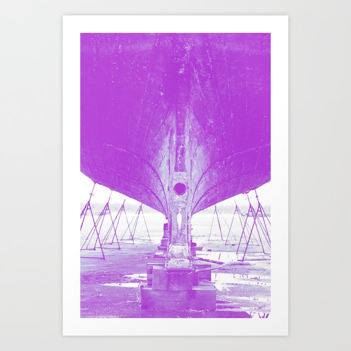 Boat Propeller Shipyard Boatyard Astoria Oregon Fishing Fisherman Mechanic Purple Nautical Art Print