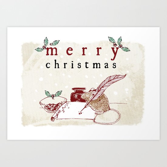 Dear Santa Christmas Card Art Print
