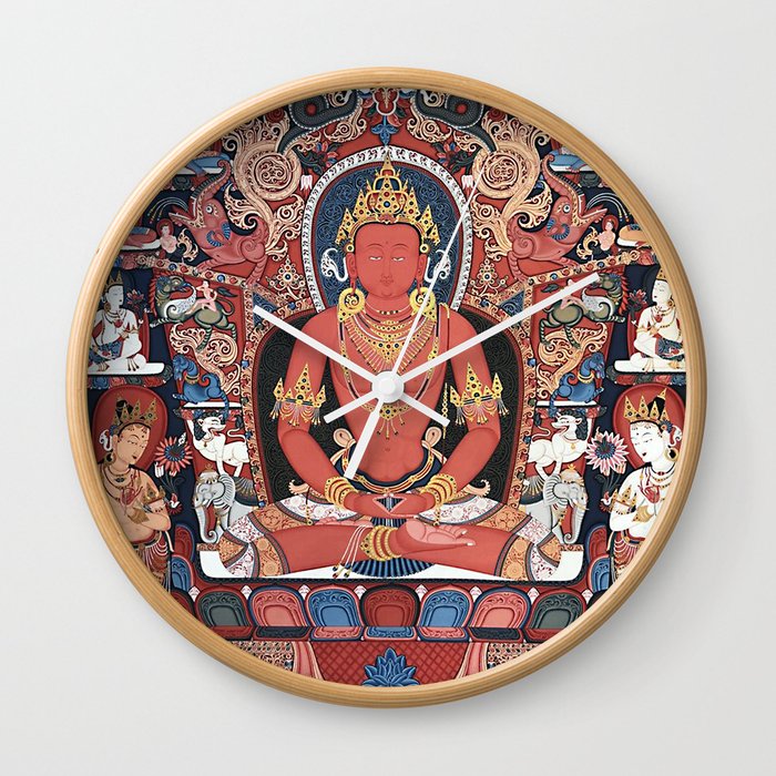 Amitabha Buddha Tibetan Buddhist Thangka Wall Clock