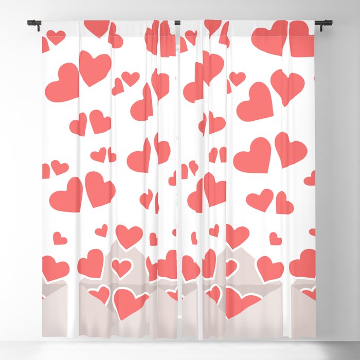 Sending All My Love To You Valentines Day Anniversary Gift- White  Blackout Curtain