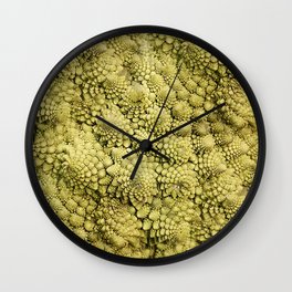 Natural fractals of Romanesco broccoli Wall Clock