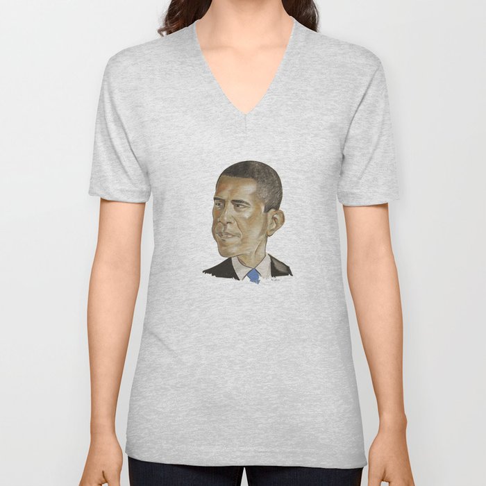 Barack Obama (US President) V Neck T Shirt
